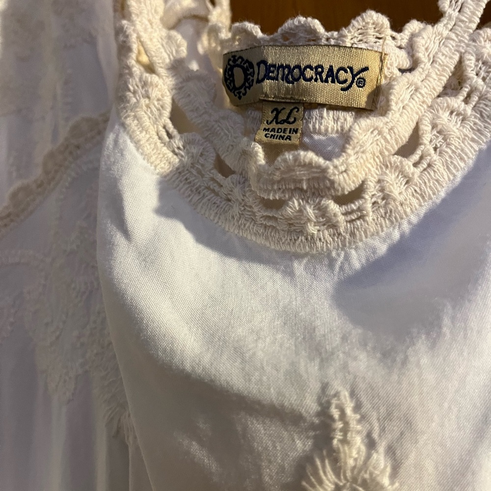 embroidered off white top